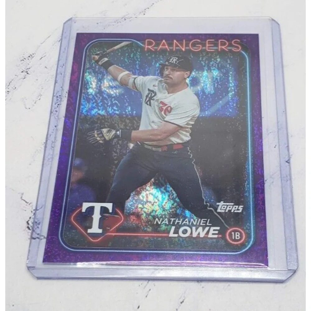 2024 Topps Series 1 Baseball Nathaniel Lowe Purple Foil #174 Texas Rangers